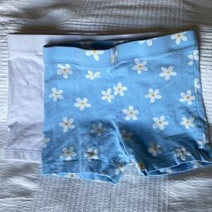 4T Joe Fresh Blue Daisy Floral and White Bike Shorts Set